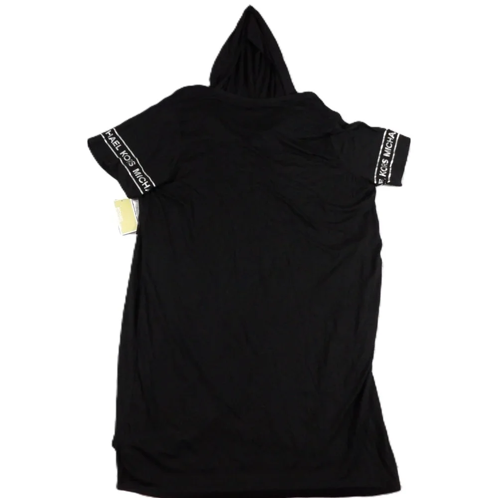 NWT Michael Kors Core of Kors Hoodie Dress Heavy Knit Mini Lounge Women 2X Black